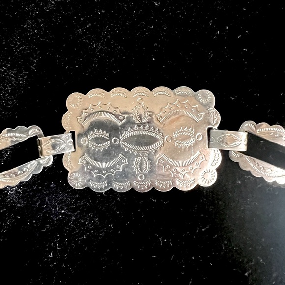 Vintage Navajo Silver Brick Link Hand Stamped Concho belt or necklace. - Picture 9 of 9